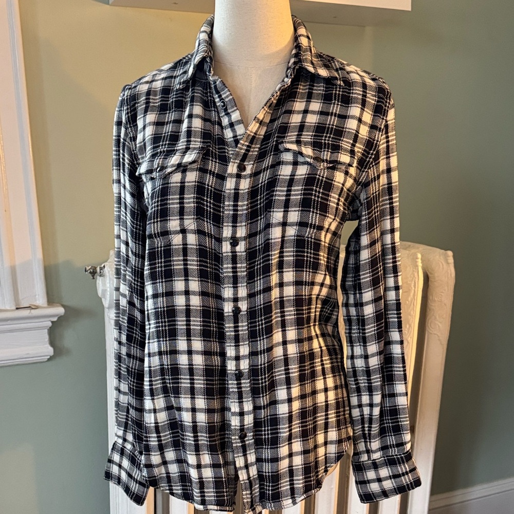 Ralph Lauren Black and White Check Plaid Shirt